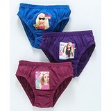 Red Rose Panties Barbie Print Pack of 3 - Blue Purple Pink