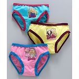 Red Rose Panties Barbie Print Pack of 3 - Pink Blue Yellow