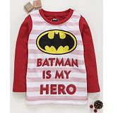 Eteenz Full Sleeves T-Shirt Batman Print - Red