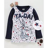 Eteenz Full Sleeves T-Shirt Bugs Bunny Print - Navy Blue