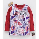 Eteenz Full Sleeves T-Shirt London Print - Red