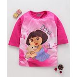 Eteenz Three Fourth Sleeves Top Dora Print - Pink