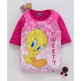 Eteenz Three Fourth Sleeves Top Tweety Print - Pink