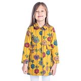 Cherry Crumble By Nitt Hyman Cherry Crumble by Nitt Hyman Flower Printed Full Sleeves Jacket - Yellow