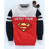 Moms Love Mom's Love Full Sleeves Pullover Sweater Superman Design - Red