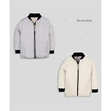 Cherry Crumble By Nitt Hyman Cherry Crumble by Nitt Hyman Solid Full Sleeves Reversible Jacket - Grey & Off White