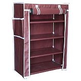 Fabura Multipurpose Rack With 4 Compartments & Cover - Maroon