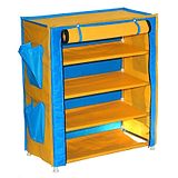 Fabura Multipurpose Rack With 4 Compartments And Cover - Yellow