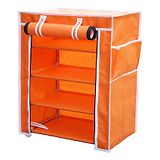 Fabura Multipurpose Rack With 4 Compartments And Cover - Orange