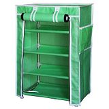 Fabura Multipurpose Rack With 4 Compartments And Cover - Green