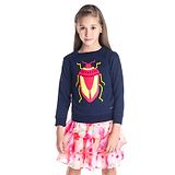 Cherry Crumble By Nitt Hyman Cherry Crumble by Nitt Hyman Full Sleeves Bug Patch Sweatshirt - Blue