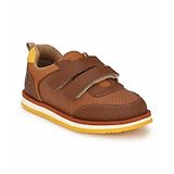 Tuskey Solid Double Velcro Closure Shoe - Brown