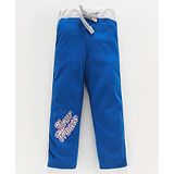 Eteenz Full Length Track Pant Text Print - Royal Blue