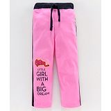 Eteenz Full Length Track Pant Text Print - Pink