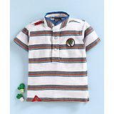 Little Kangaroos Half Sleeves Striped Tee - White