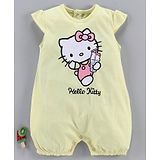 Fox Baby Cap Sleeves Romper Hello Kitty Print - Yellow