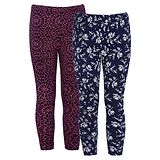 Naughty Ninos Pack Of 2 Flower Printed Ankle Length Leggings - Black & Blue