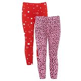 Naughty Ninos Pack Of 2 Stars & Animal Printed Ankle Length Leggings - Pink & Red