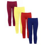 Naughty Ninos Solid Pack Of 4 Ankle Length Leggings - Multi Color