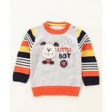 Babyoye Striped Pullover Sweater - Grey