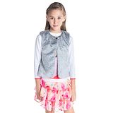 Cherry Crumble By Nitt Hyman Solid Colour Sleeveless Jacket - Light Grey