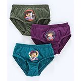 Red Rose Cotton Panties Dora Print Pack of 3 - Green Purple Blue