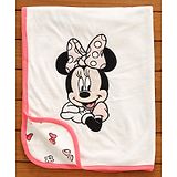 Fox Baby Blanket Minnie Mouse Print - Off White