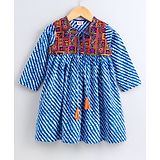 Babyhug Three Fourth Sleeves Striped Kurti - Blue