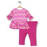 Vitamins Baby Chevron Print Top & Leggings Set - Pink