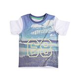 Mothercare Half Sleeves T-Shirt Island Graphic Print - White And Multicolor