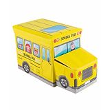 Muren Foldable Storage Box cum Stool School Bus Design - Yellow