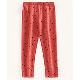 Nino Bambino 100% Organic Cotton Polka Dot Print Leggings - Red