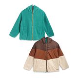 Cherry Crumble By Nitt Hyman Full Sleeves Solid Colour Hooded Jacket - Green & Brown