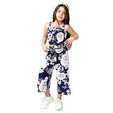 Naughty Ninos Sleeveless Floral Printed Top With Palazzos - Navy Blue