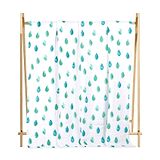 The Mom Store Muslin 6 Layer Cotton Dohar Blanket Raindrops Print - White Blue