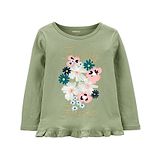 Carters Carter's Floral Jersey Top - Green