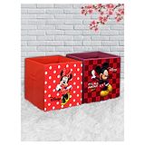 Disney By Kuber Mart Industries Mickey & Minnie Mouse Storage Boxes Pack of 2 - Red Maroon