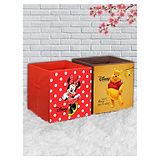 Disney By Kuber Mart Industries Winnie the Pooh & Minnie Mouse Storage Box Pack of 2 - Brown Red