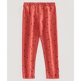 Nino Bambino 100% Organic Cotton Polka Dot Print Leggings - Peach