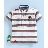 Little Kangaroos Half Sleeves Tee Stripes - White