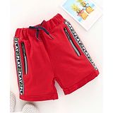 Play by Little Kangaroos Shorts With Drawstring Text Print - Red