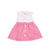 Doodle Girls Clothing Cap Sleeves Striped & Printed Dress - Pink