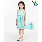 Hola Bonita Sleeveless Frock Floral Print  - Mint