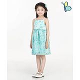 Hola Bonita Sleeveless Frock Floral Print  - Mint