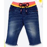 Vitamins Denim Capri with Drawstring - Blue