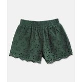 Cherry Crumble by Nitt Hyman Schiffli Embroidery Playful Shorts - Green