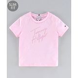 Tommy Hilfiger Short Sleeves Logo Print Slim Fit T-Shirt - Light Pink