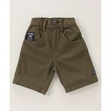 Little Kangaroos Knee Length Cotton Shorts - Olive Green