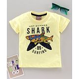 Little Kangaroos Half Sleeves T-Shirt Shark Print - Yellow