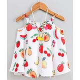 Little Kangaroos Sleeveless Fruits Print Top - White